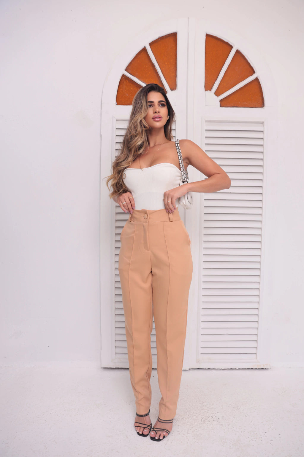 Calça Alfaiataria Feminina Oxford Cores Claras